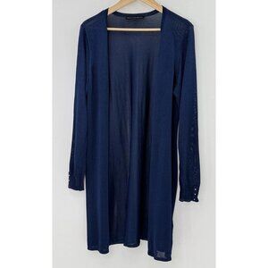 White‎ House Black Market, WHBM Blue Midi Cover-Up Cardigan Size XLP